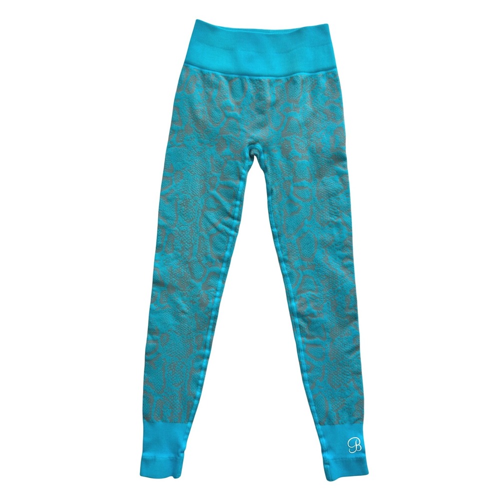 Bombshell Sportswear Snake Seamless Leggings Turquoise High Waist size XS